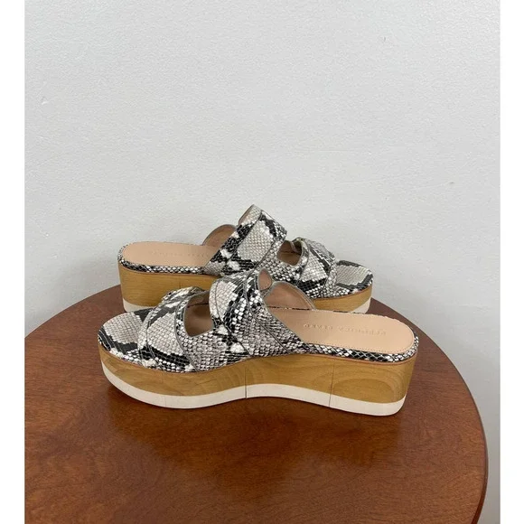 Veronica Beard Welda Snake-Print Platform Slide